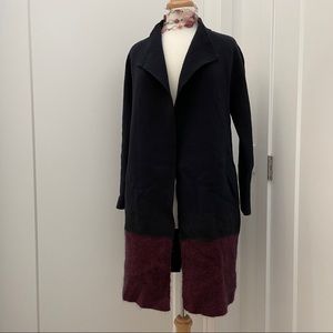 Vince 2 tone wool open front cardigan XS